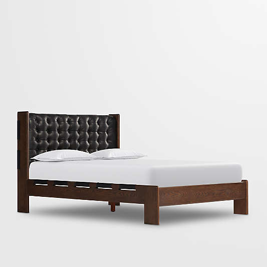 Luton Terra Brown Ash Wood Queen Bed