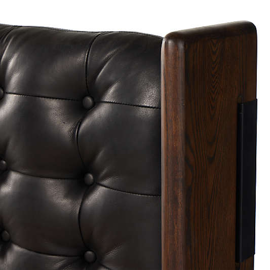 Luton Tufted Leather Wood Bed