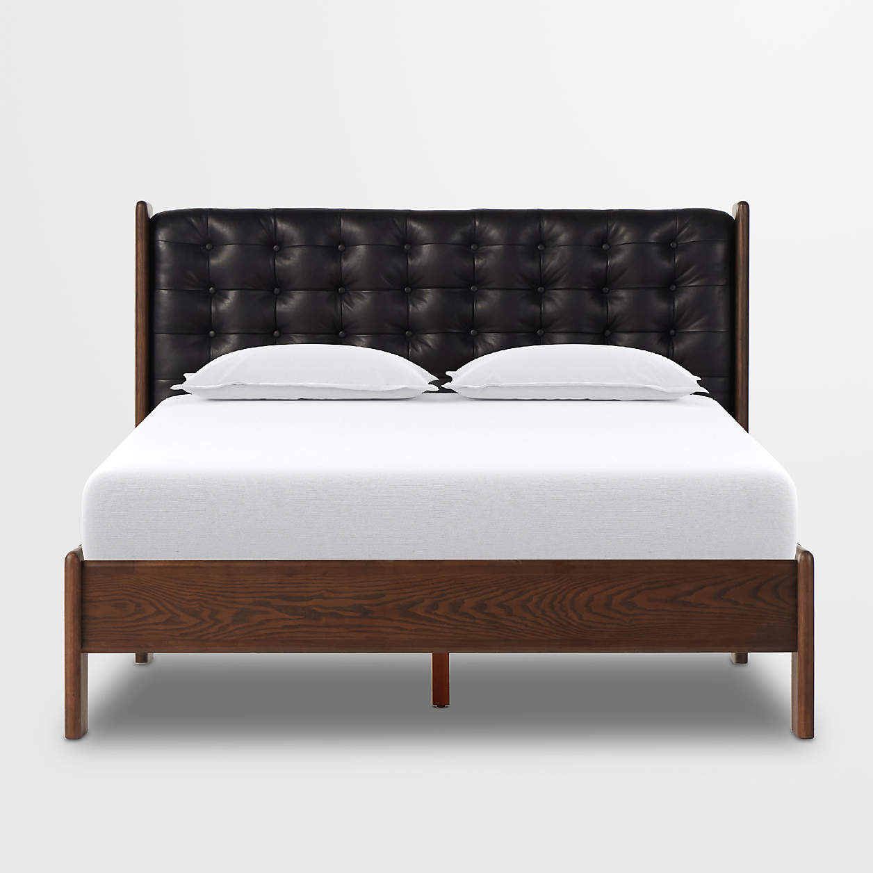 Luton Terra Brown Ash Wood King Bed | Crate & Barrel