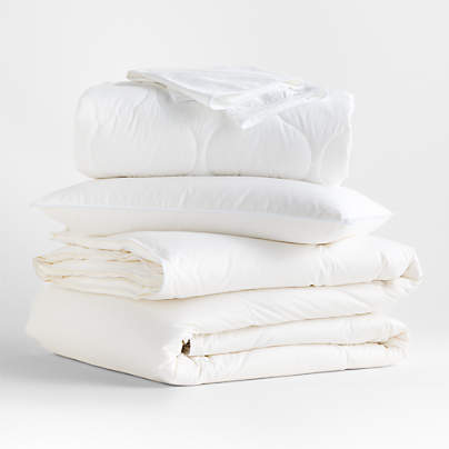 Luxe Down Organic Cotton King Medium Weight Bedding Bundle Set