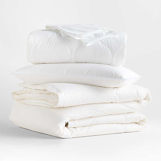 Luxe Down Organic Cotton King Medium Weight Bedding Bundle Set