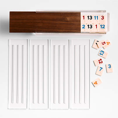 Luxe Dominoes El Rumi Walnut Rummy Tile Game