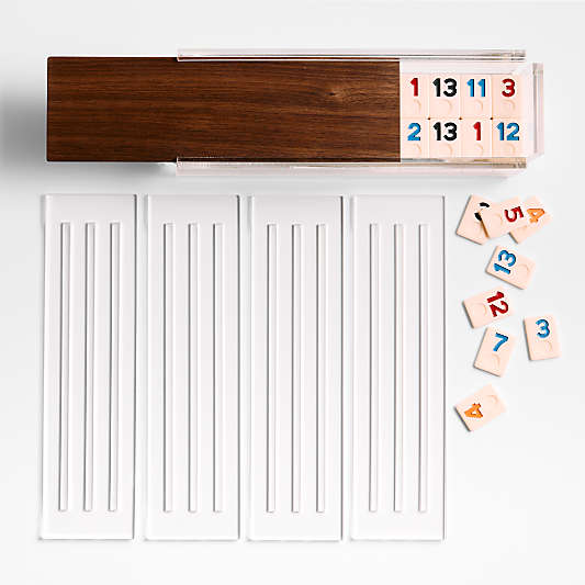 Luxe Dominoes El Rumi Walnut Rummy Tile Game