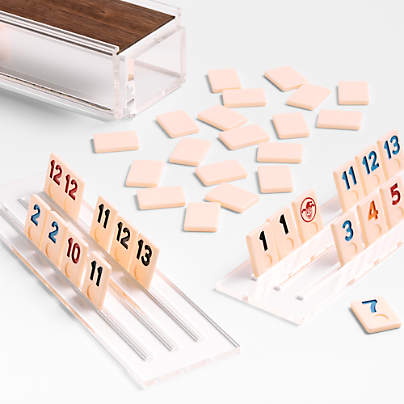 Luxe Dominoes El Rumi Walnut Rummy Tile Game