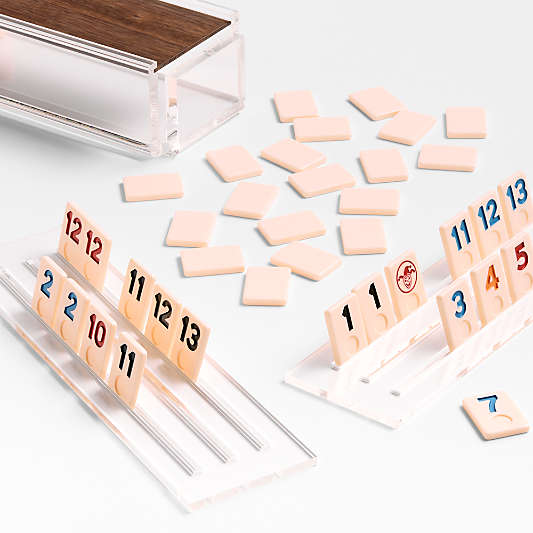 Luxe Dominoes El Rumi Walnut Rummy Tile Game
