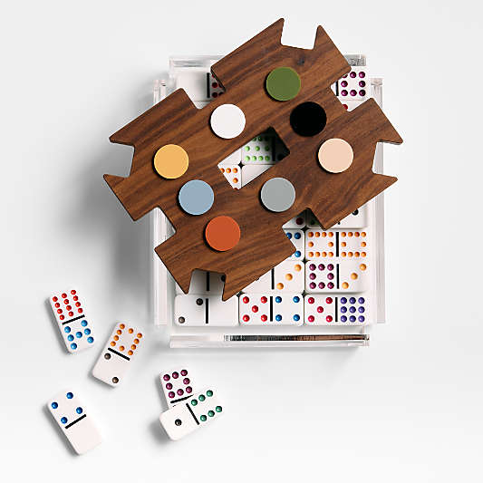 Luxe Dominoes El Tren Walnut Mexican Train Dominoes Game