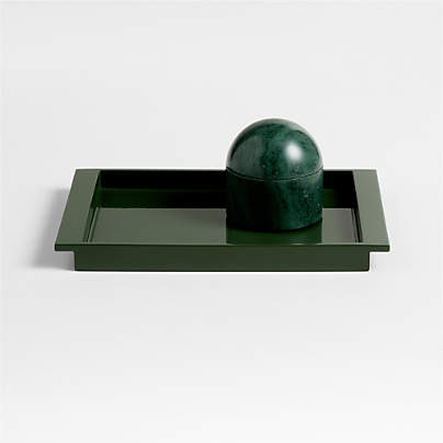 Luzern Small Rectangle Green Lacquer Decorative Tray