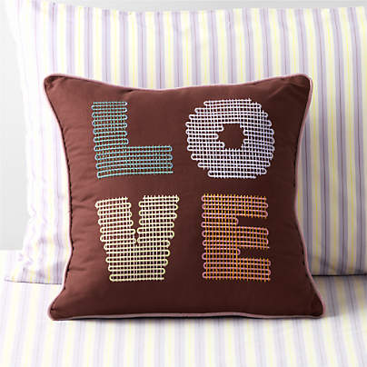Love Embroidered Kids Throw Pillow by Venus Williams