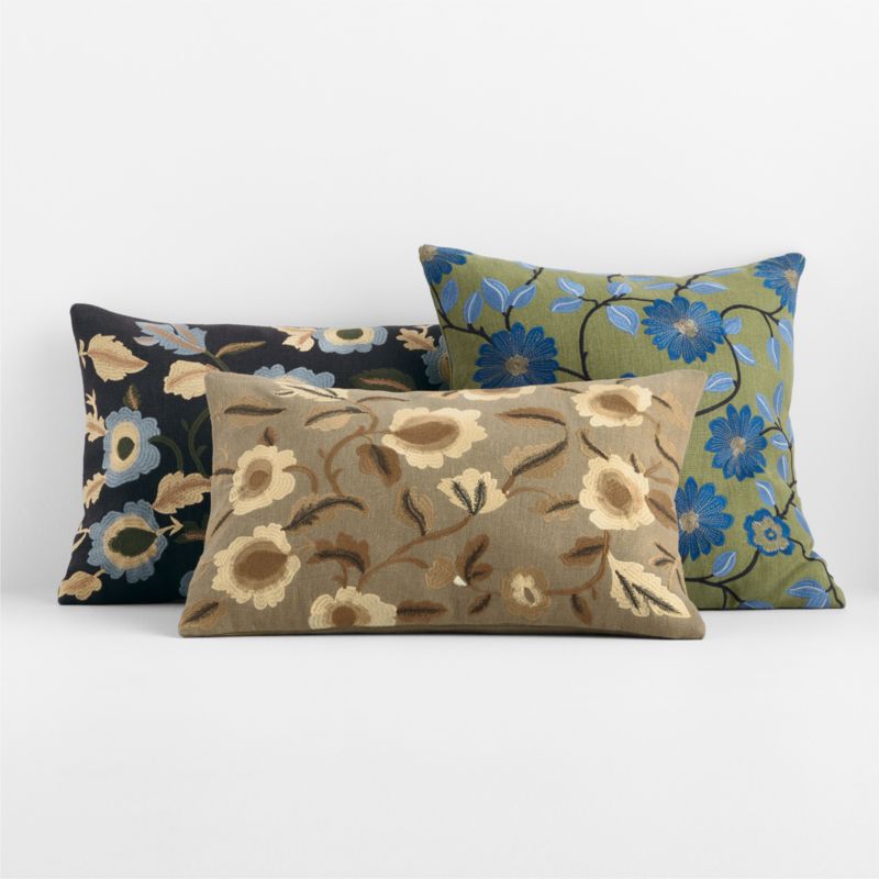 Love Embroidered Linen 24"x16" Midnight Navy Floral Throw Pillow Cover by Venus Williams - image 5 of 6