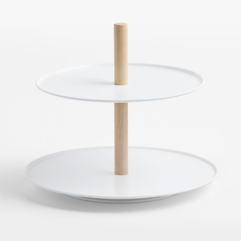 Viewing product image The Two-Tier Metal and Wood Server by Levain Bakery - image 1 of 3