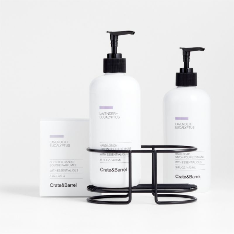 Lavender + Eucalyptus Hand Soap, Lotion and Candle Gift Set with Matte Black Caddy - image 2 of 3