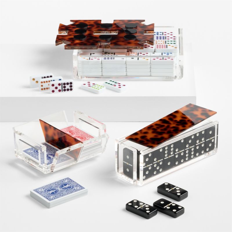 Luxe Dominoes El Canaston Tortoise Shell Canasta Tray Spinner - image 3 of 4