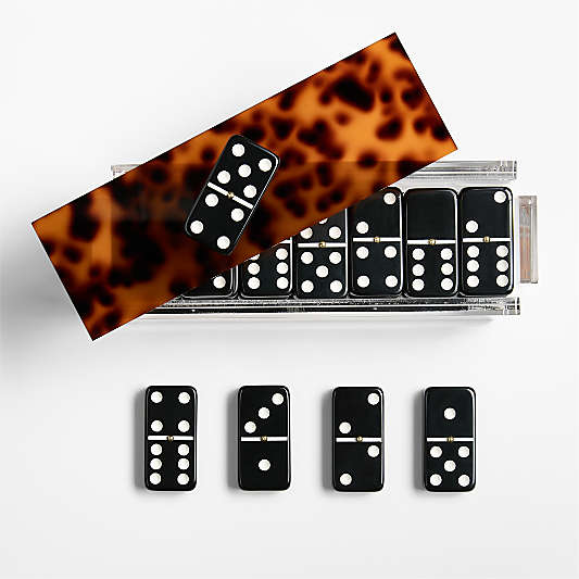 Luxe Dominoes El Tigre Tortoise Shell Double 6 Dominoes