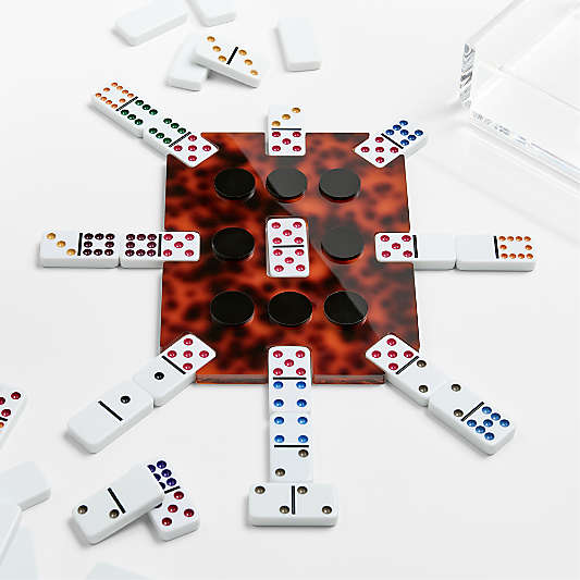 Luxe Dominoes El Tren Tortoise Shell Mexican Dominoes