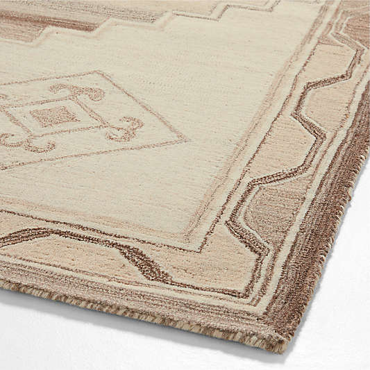 Lyon Wool Traditional Beige Rug Swatch 12"x18"