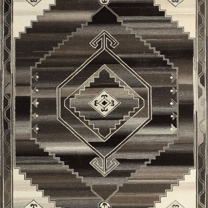 Lyon Wool Traditional Black Area Rug 6'x9' - image 0 of 5