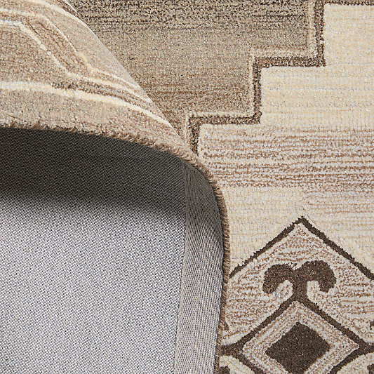 Lyon Wool Traditional Hand-Tufted Brown Area Rug