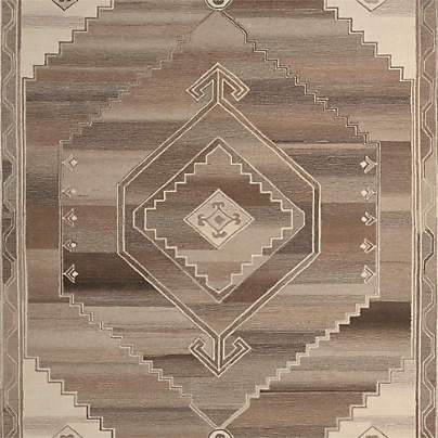 Lyon Wool Traditional Brown Area Rug 9'x12'