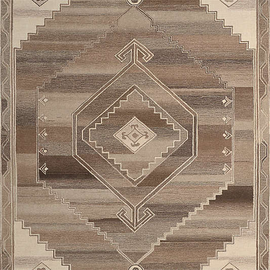 Lyon Wool Traditional Hand-Tufted Brown Area Rug 6'x9'
