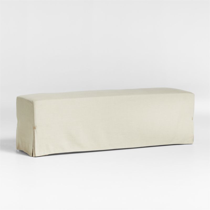 Lyra 60" Natural Beige Slipcovered Bench - image 3 of 6