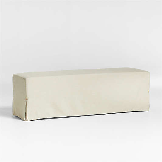 Lyra 60" Natural Beige Slipcovered Bench