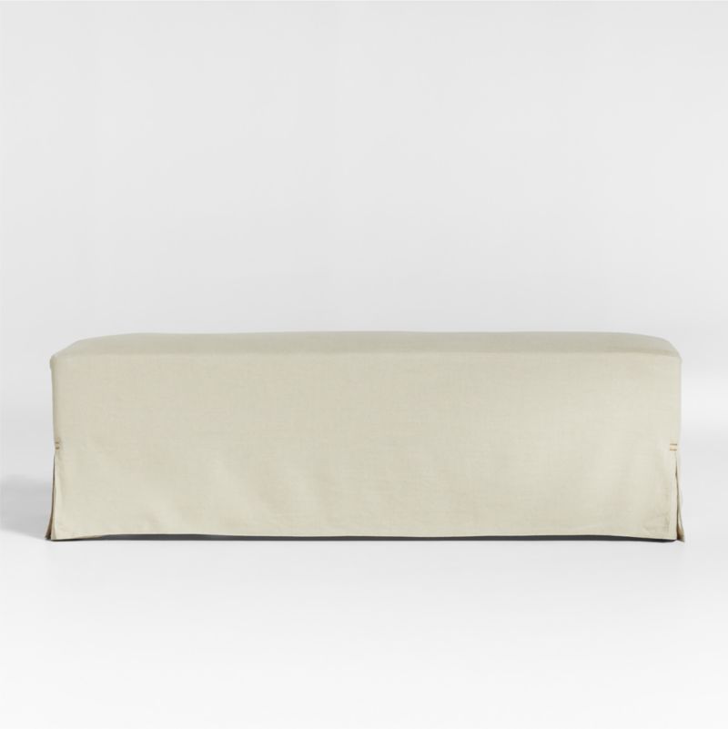 Lyra 60" Natural Beige Slipcovered Bench - image 0 of 6