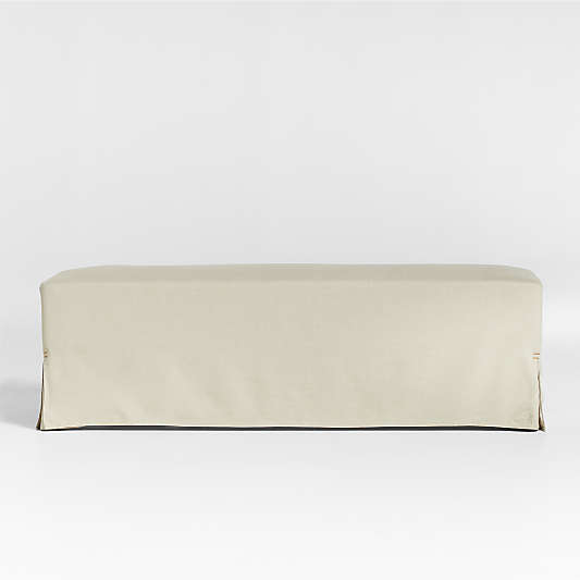 Lyra 60" Natural Beige Slipcovered Bench