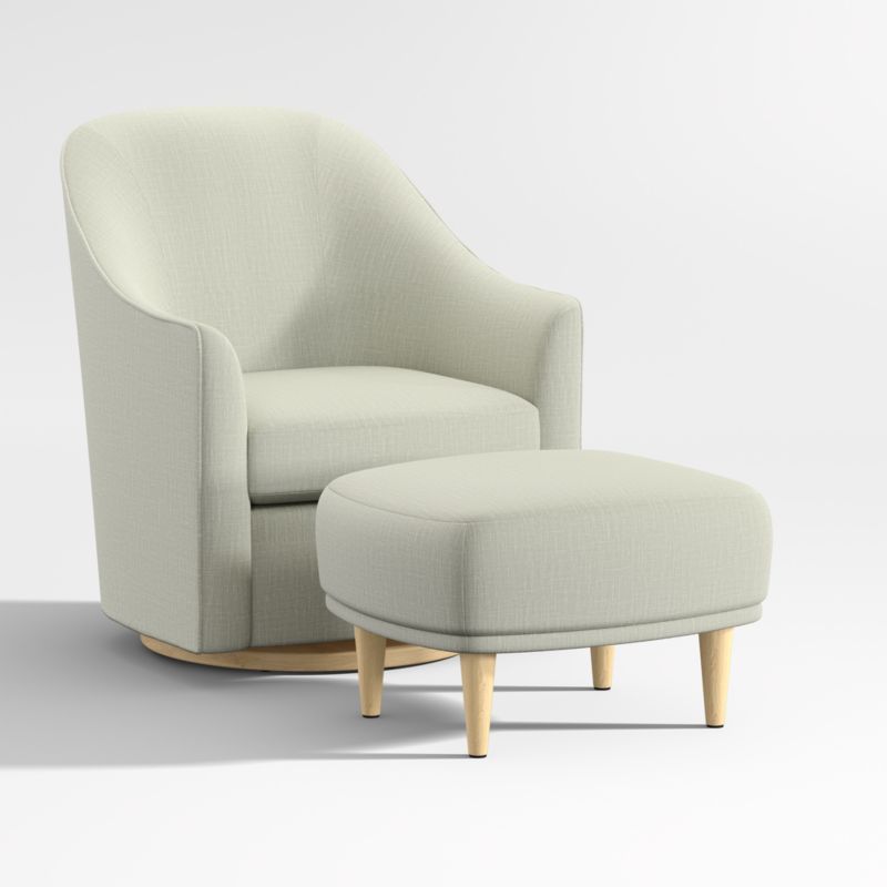 Lyric Sage Green Curved Nursery Swivel Glider Chair