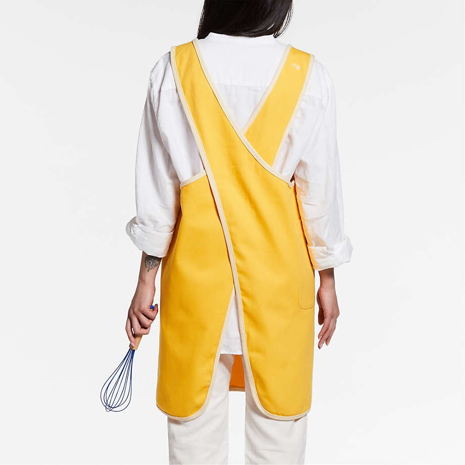 MÅLA Apron with long sleeves, yellow - IKEA