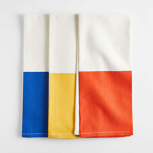 Colorblock Cotton Dish Towels, Set of 3 by Molly Baz
