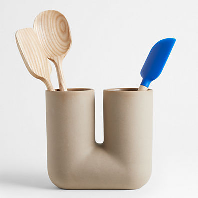 View Stoneware Utensil Holder by Molly Baz details