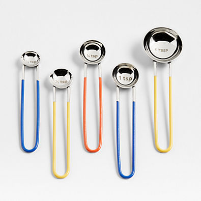 View Set of 5 Stainless Steel Measuring Spoons by Molly Baz details
