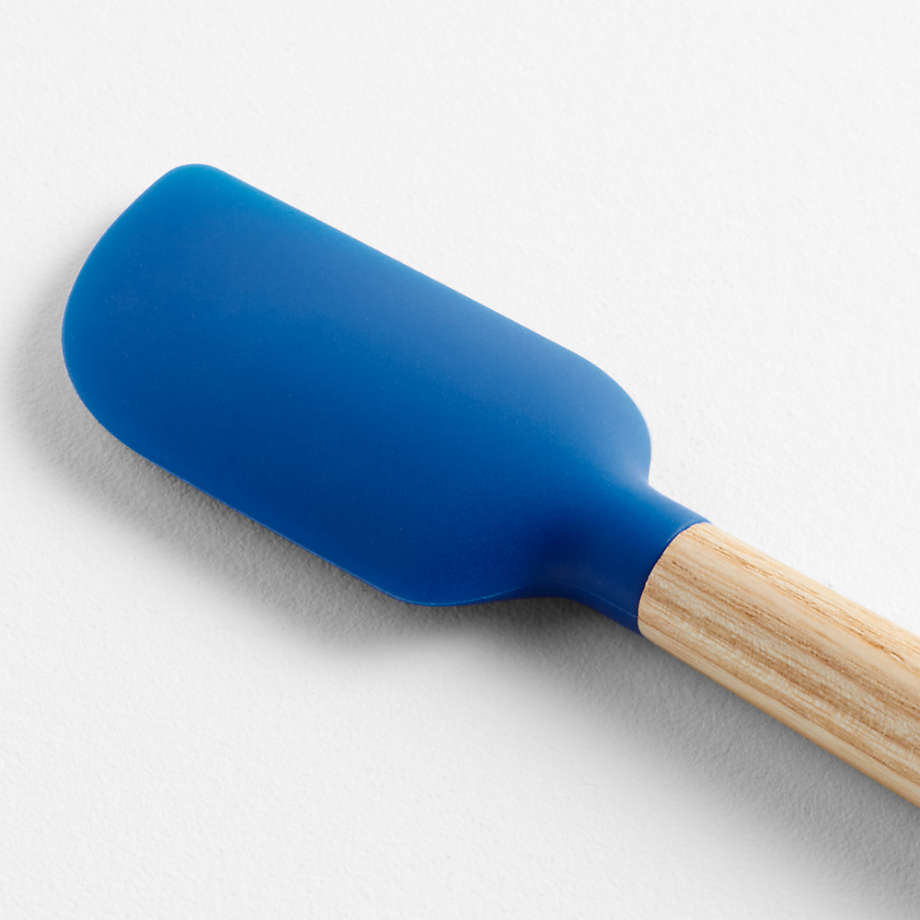 Wood and Blue Silicone Mini Spatula by Molly Baz | Crate & Barrel