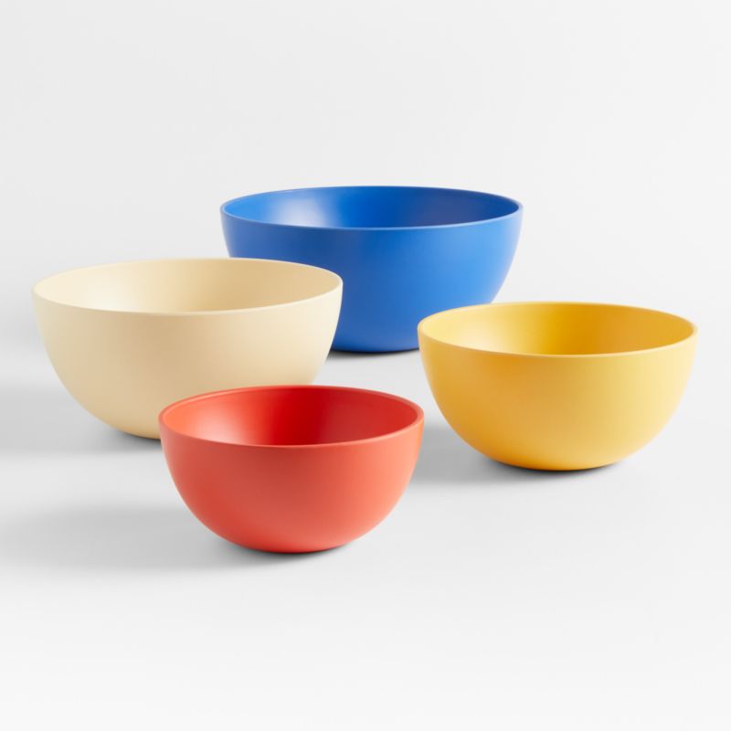 Set of 4 Bamboo Melamine Mixing Bowls by Molly Baz + Reviews Crate