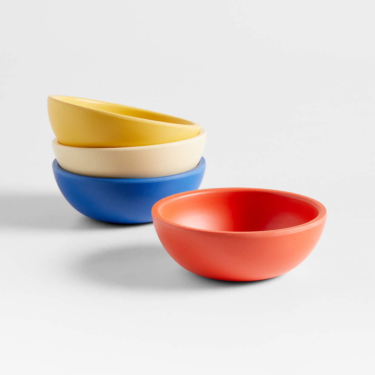 Bamboo Melamine Pinch Bowls, Set of 4