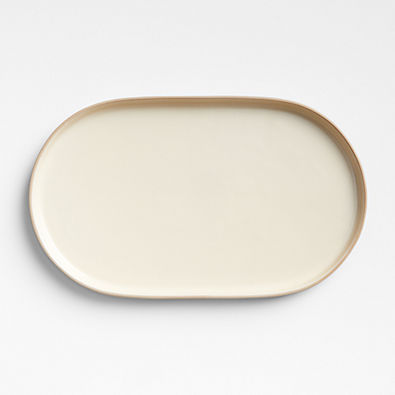 View Butter Yellow Oval Stoneware Serving Platter by Molly Baz details