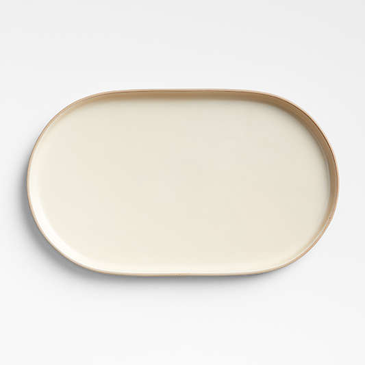 Butter Yellow Oval Stoneware Serving Platter by Molly Baz