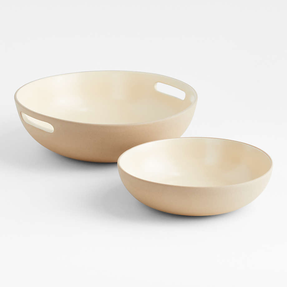 Small Butter Yellow Stoneware Serving Bowl by Molly Baz