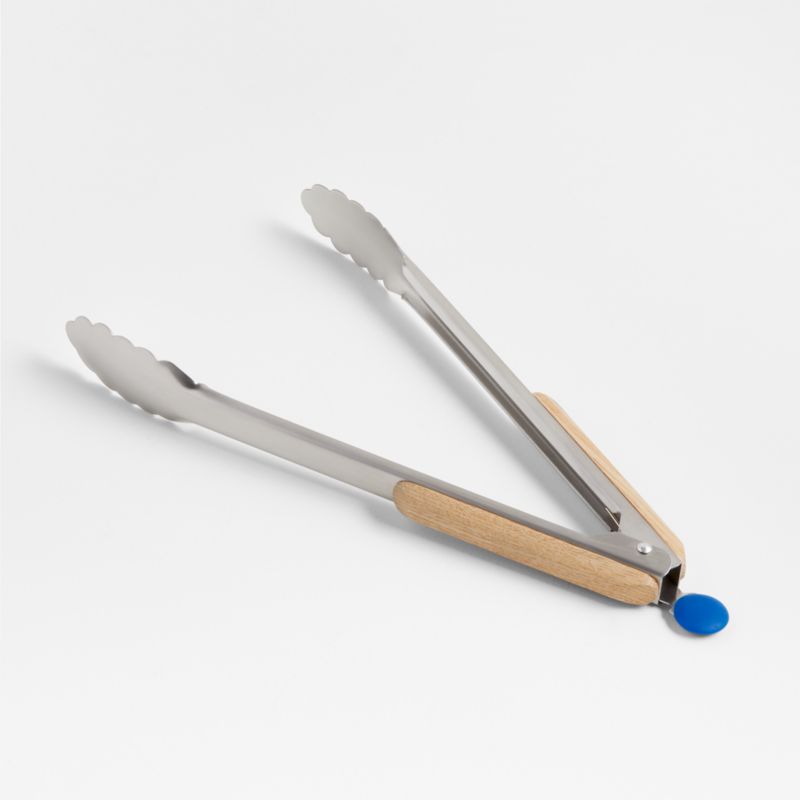 Wood and Stainless Steel Kitchen Tongs by Molly Baz | Crate & Barrel