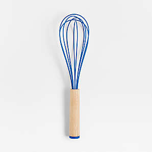 Crate & Barrel Wood and Mint 12 Silicone Whisk | Crate & Barrel