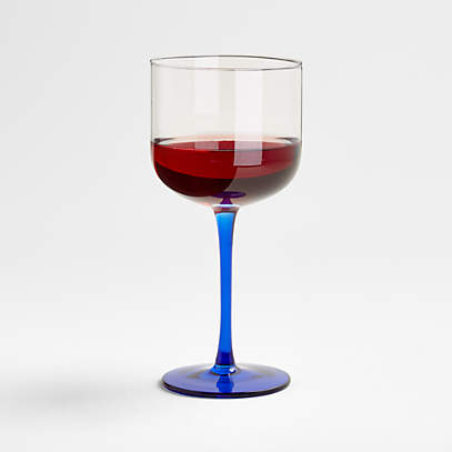 Red Wine Glasses Blue Stemmed Colored Wine Glasses Set Wine Glassware for  Win