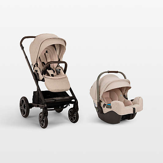 Nuna ® PIPA ™ rx Biscotti Brown Reclining Baby Car Seat + MIXX ™ next Stroller Travel System