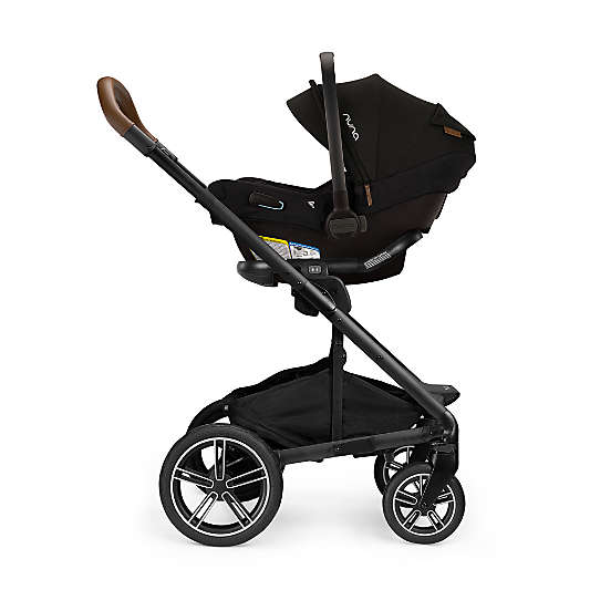 Nuna ® PIPA ™ aire rx Caviar/Cognac Reclining Baby Car Seat + MIXX ™ next Stroller Travel System
