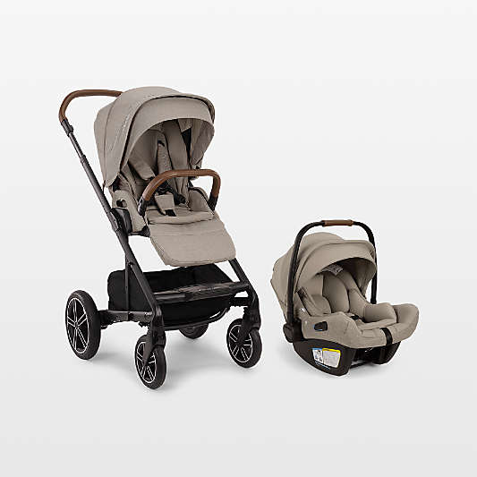 Nuna ® PIPA ™ aire rx Hazelwood Light Brown Reclining Baby Car Seat + MIXX ™ next Stroller Travel System