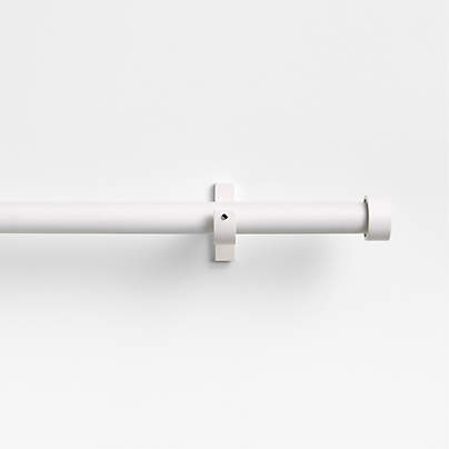 Matte White 1" Curtain Rod and End Cap Finials Set