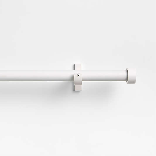 Matte White 1" Curtain Rod and End Cap Finials Set