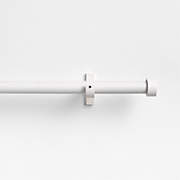 Matte White 1" Curtain Rod and End Cap Finials Set 48"-88"