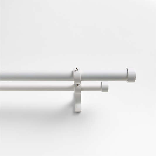 Matte White 1" Double Curtain Rod