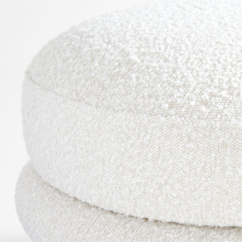 Macaron Cream Boucle Round Storage Nursery Ottoman by Leanne Ford - image 9 of 12