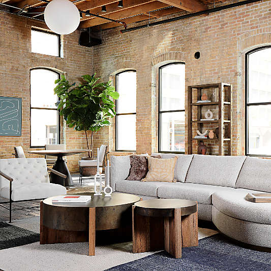 Mackinley Grey Iron and Oak Wood 26" Round Side Table